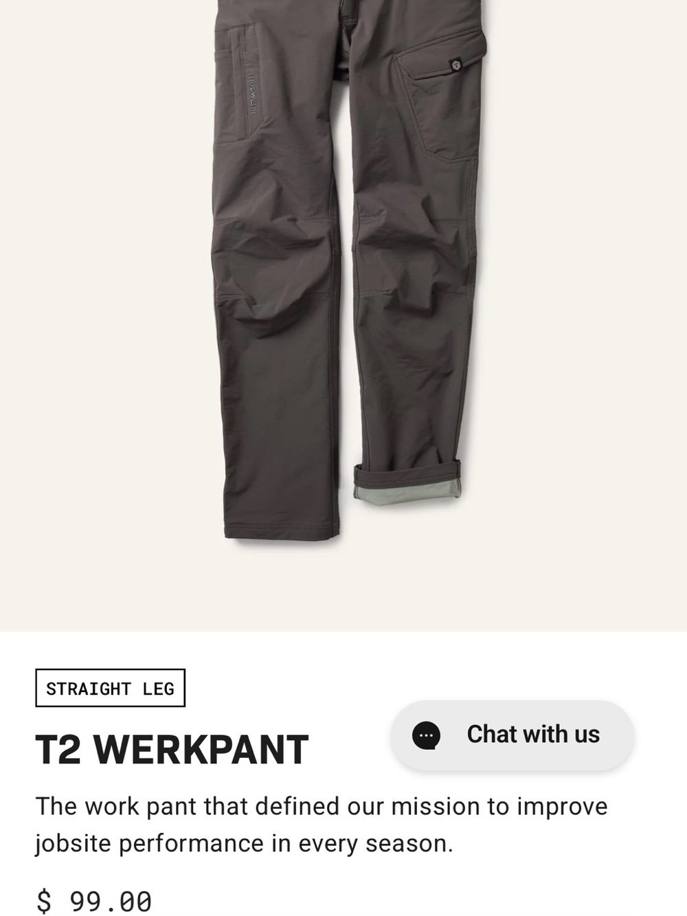 T2 Werkpant Straight-Leg Men's Cargo Pants - Dark Gray
